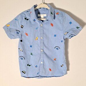 Authentic Burberry Toddler Boy Button Summer Short Sleeve Shirt